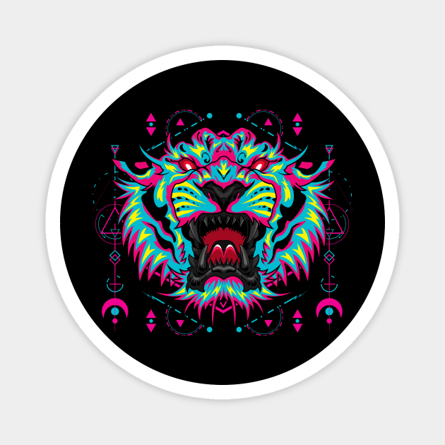 tiger head classic popart Magnet by SHINIGAMII